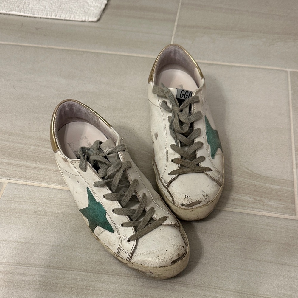 White Sneakers with Green Star